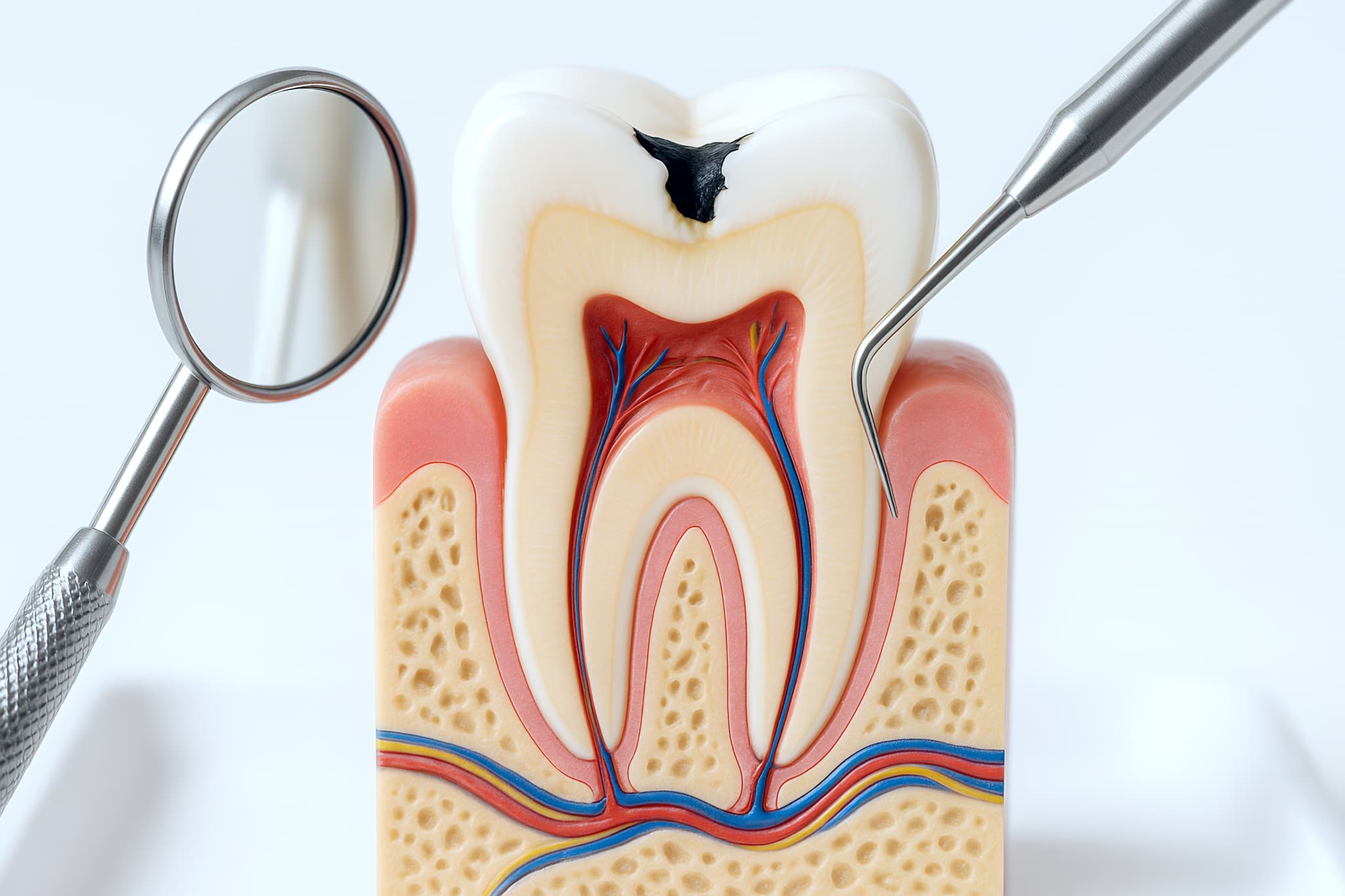 虫歯はどこからが重度なのか説明するイメージ